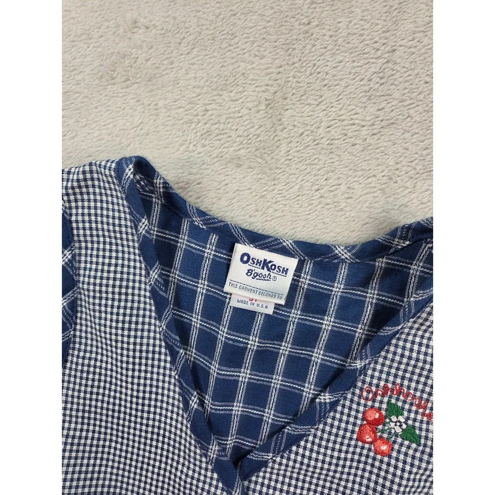Vibtage OshKosh Vest Size 3T Gingham Check USA‎ Button Up